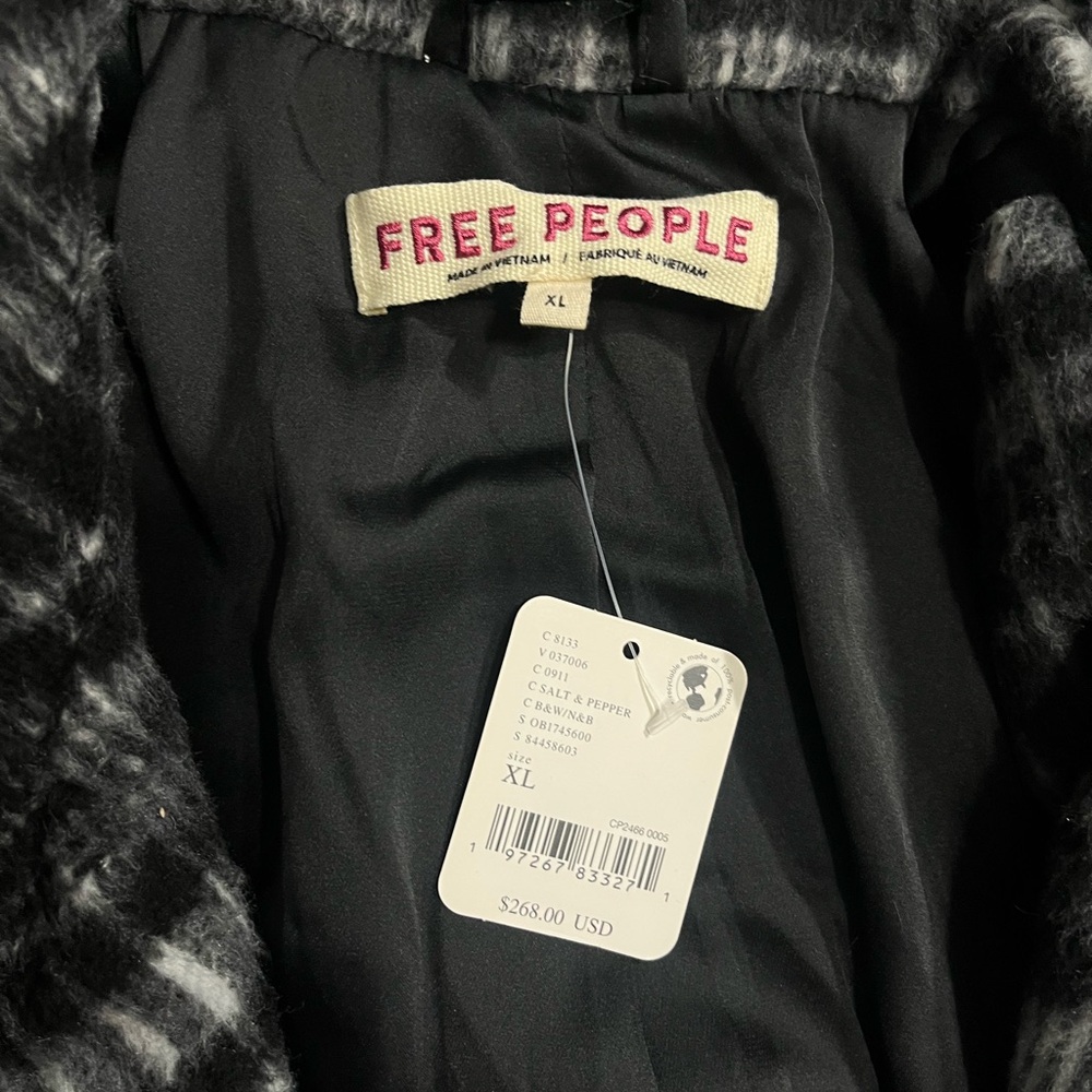 Free People Monochrome Plaid Pea Coat - Picture 4 of 4